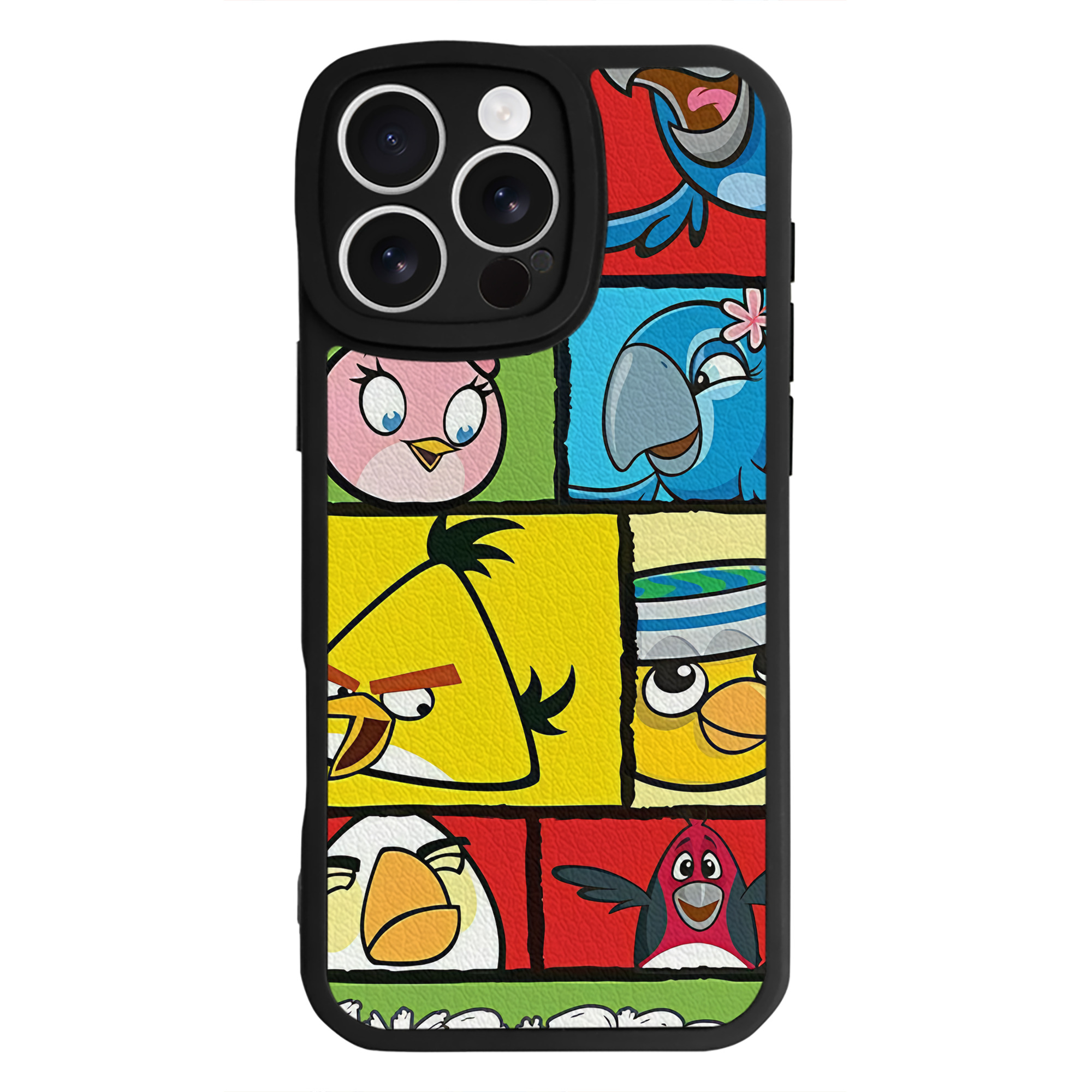 （画像用） Angry Birds アングリーバード 【iPhone 16シリーズ対応】シリコンスマホケース（レザー調） 材質：シリコン